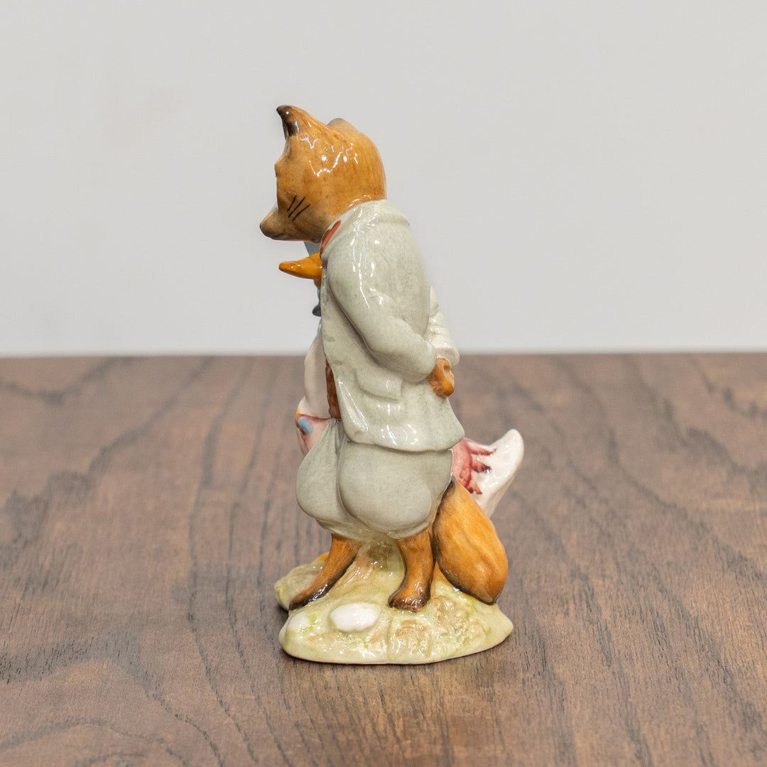 【BESWICK ベスウィック】ジマイマときつねの紳士 当時の工場検査済シール付き レアモデル フィギュリン /25L