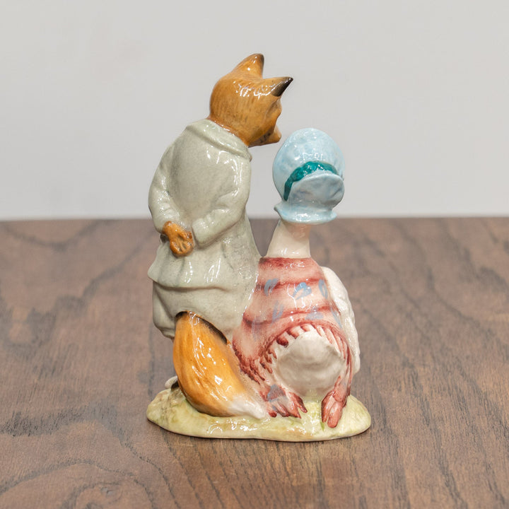 【BESWICK ベスウィック】ジマイマときつねの紳士 当時の工場検査済シール付き レアモデル フィギュリン /25L
