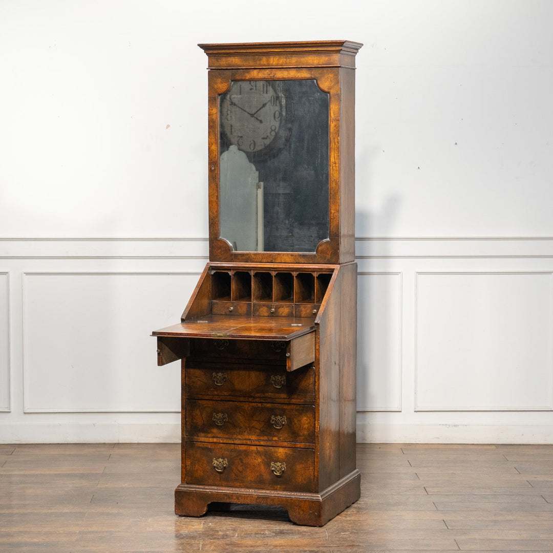 ウォールナット ミラー扉 ビューローブックケース /25L