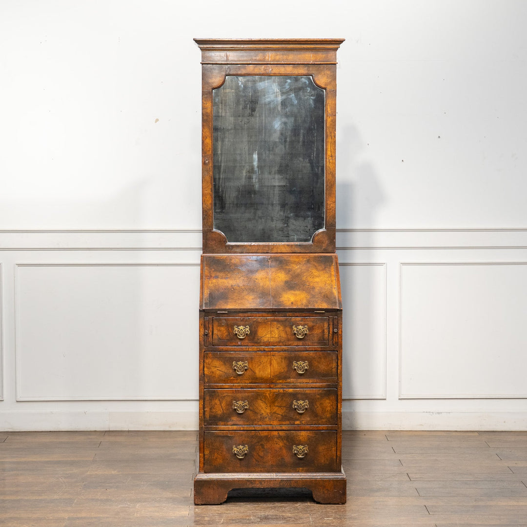 ウォールナット ミラー扉 ビューローブックケース /25L