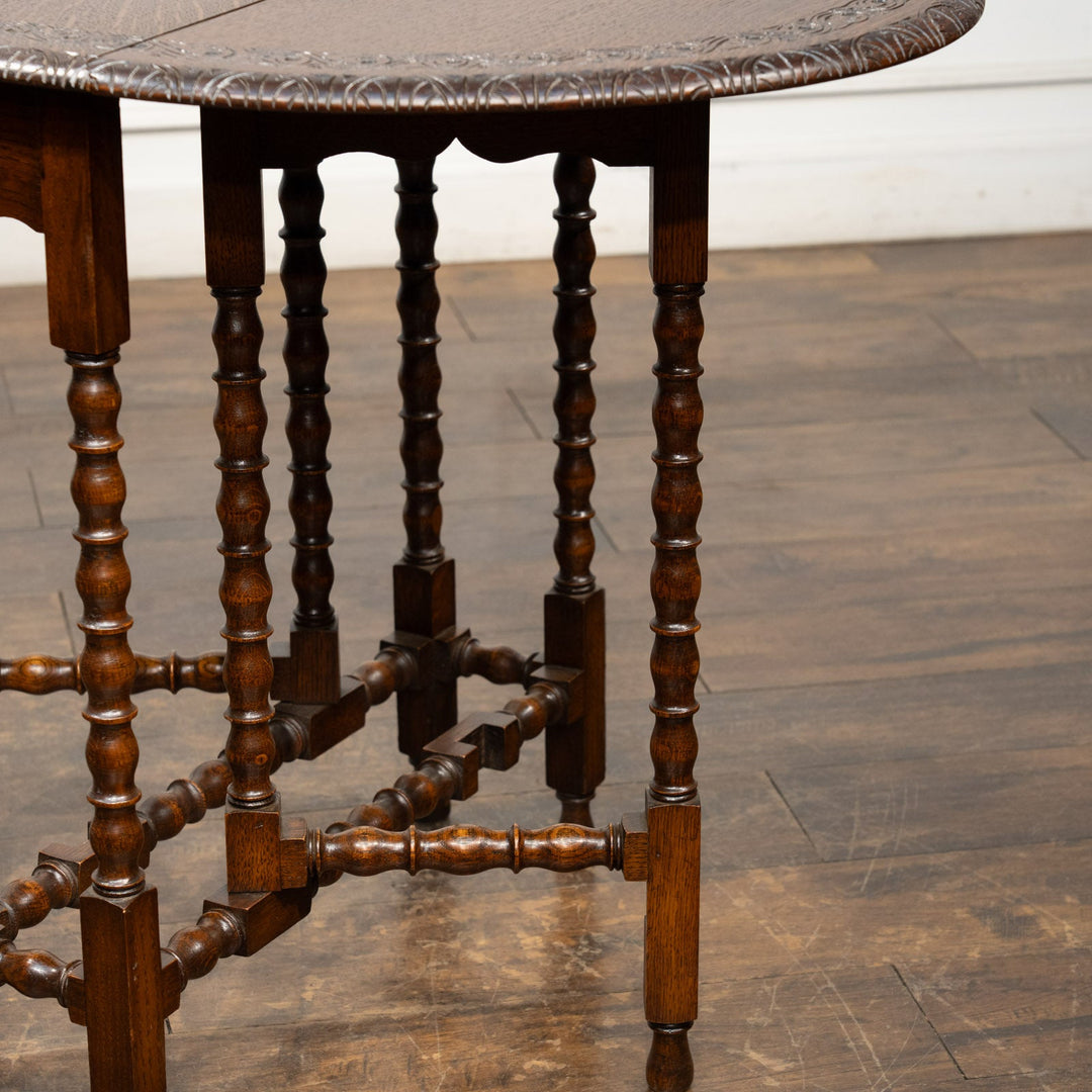 オーク ボビンターニングレッグ ゲートレッグテーブル /25L