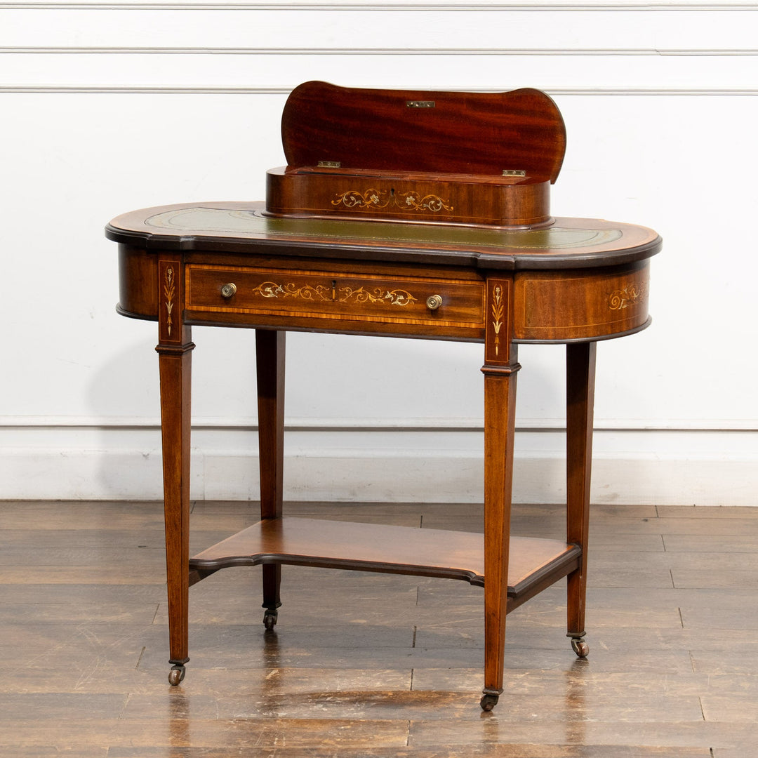 ウォールナット レザートップ ヴィクトリアン デスク /25L