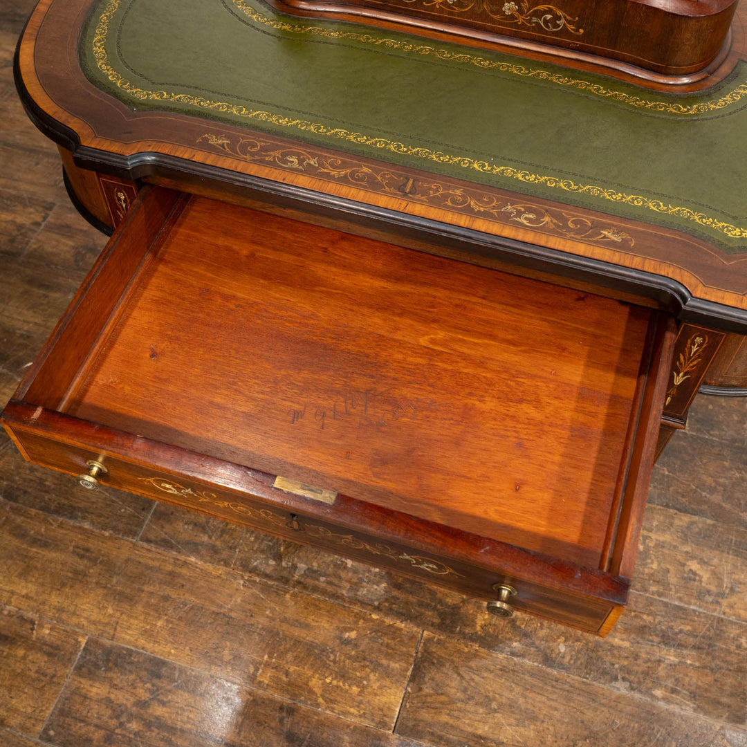 ウォールナット レザートップ ヴィクトリアン デスク /25L