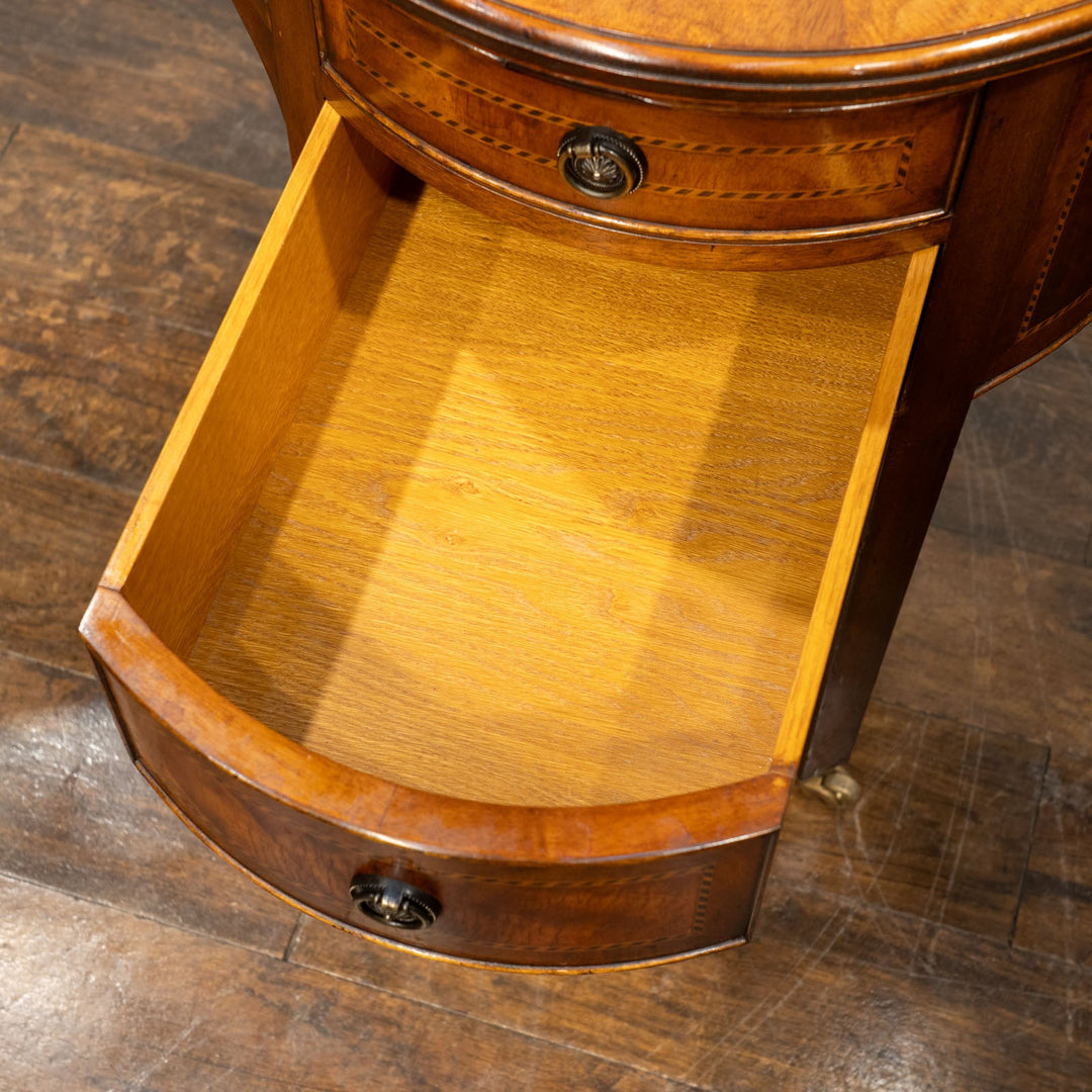 ウォールナット レザートップ キドニーデスク /25L