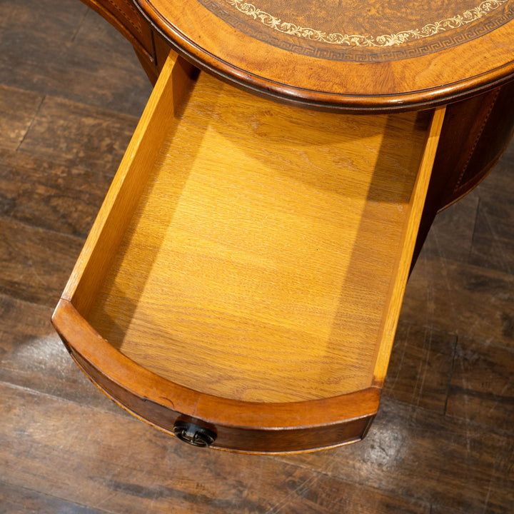 ウォールナット レザートップ キドニーデスク /25L