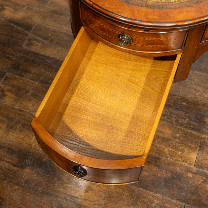 ウォールナット レザートップ キドニーデスク /25L