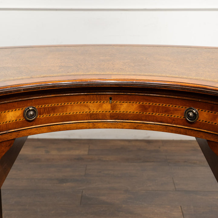 ウォールナット レザートップ キドニーデスク /25L