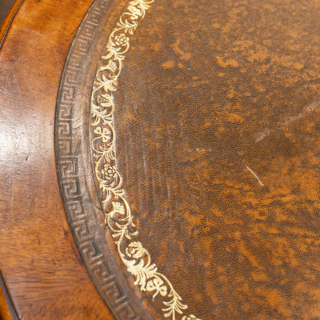 ウォールナット レザートップ キドニーデスク /25L