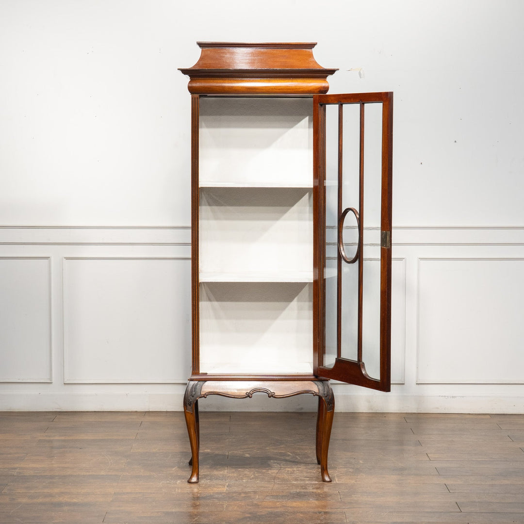 ウォールナット カブリオールレッグ ディスプレイキャビネット /25L