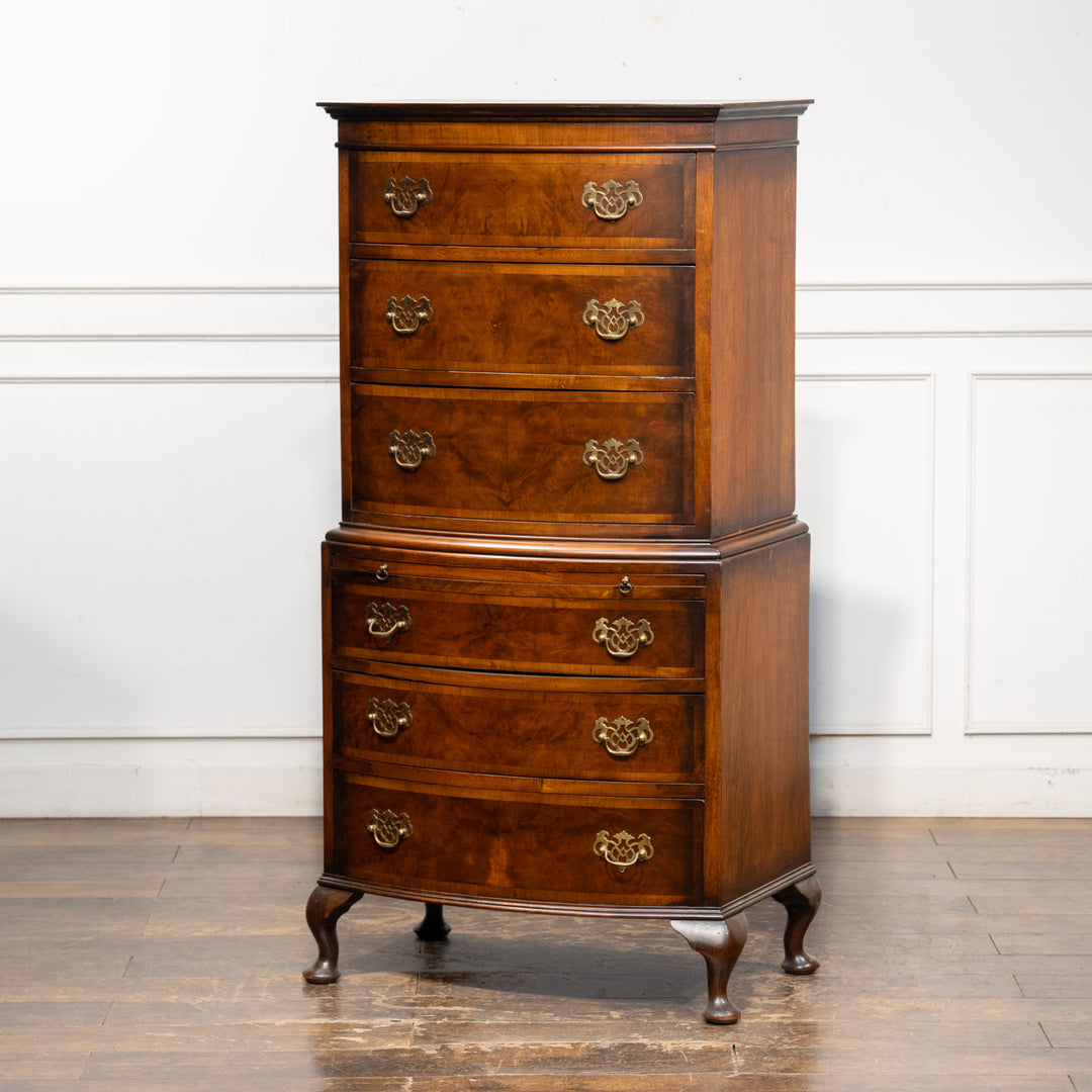 弓なりのボウフロントが上品 ブラッシングスライド付き 6段チェストオンチェスト /25L