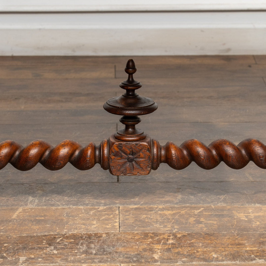 オーク バーリーシュガーツイスト レザートップ デスク /25L