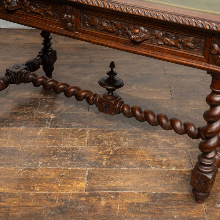 オーク バーリーシュガーツイスト レザートップ デスク /25L