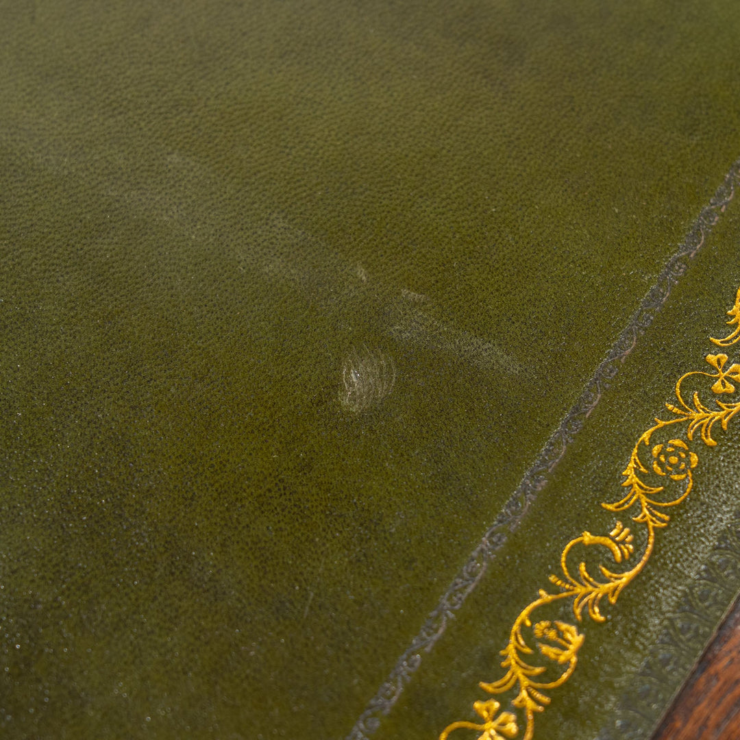 オーク バーリーシュガーツイスト レザートップ デスク /25L