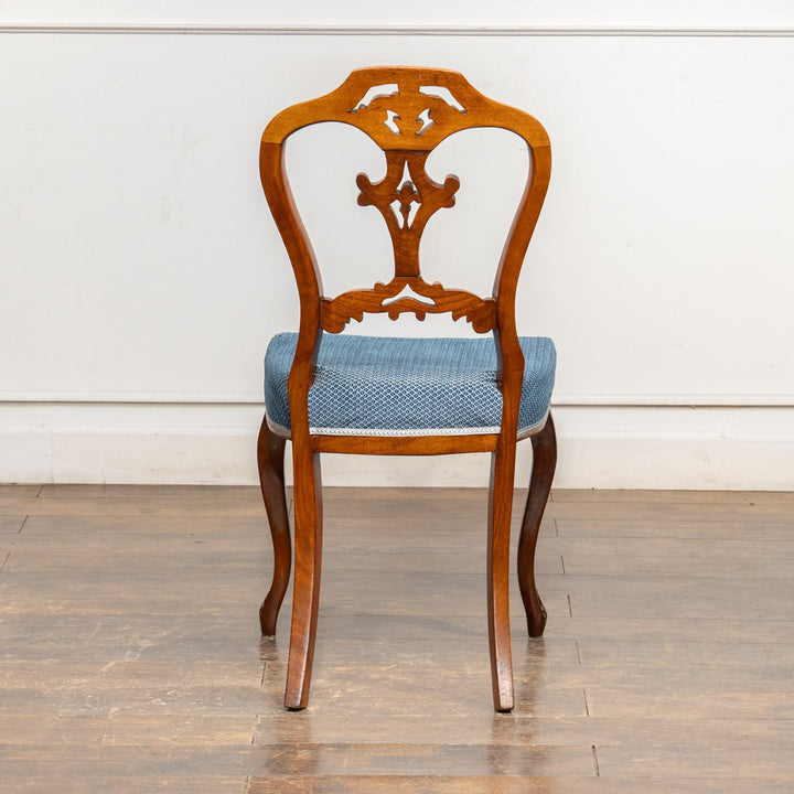 ウォールナット ブルー バルーンバックチェア /25L-5