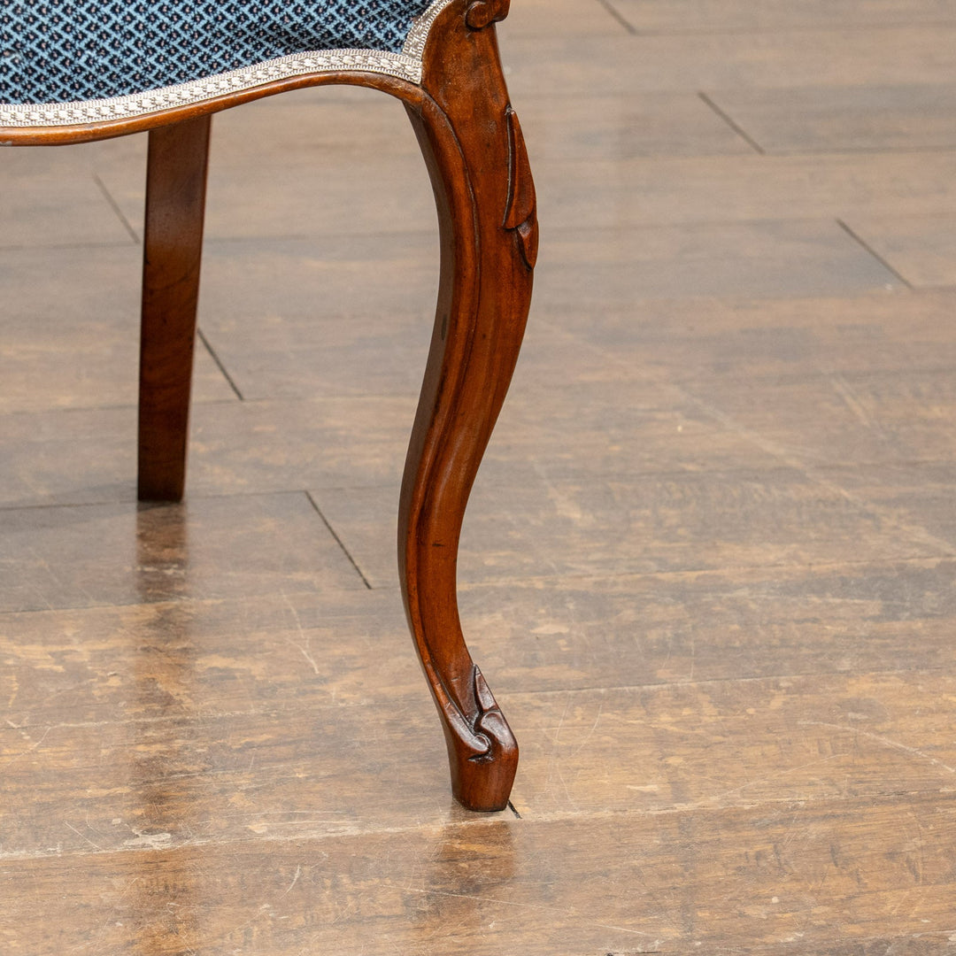 ウォールナット ブルー バルーンバックチェア /25L-5