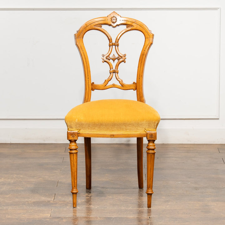 ウォールナット イエロー バルーンバックチェア /25L-1