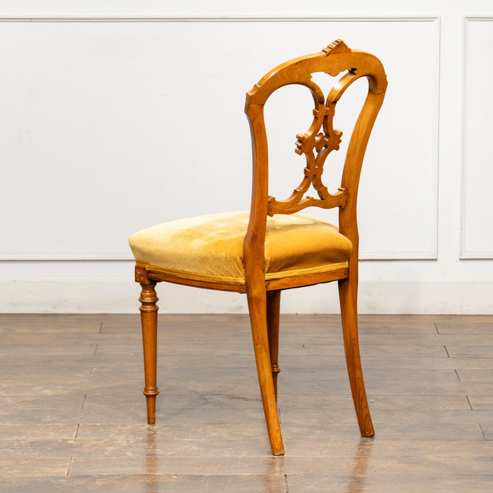 ウォールナット イエロー バルーンバックチェア /25L-1