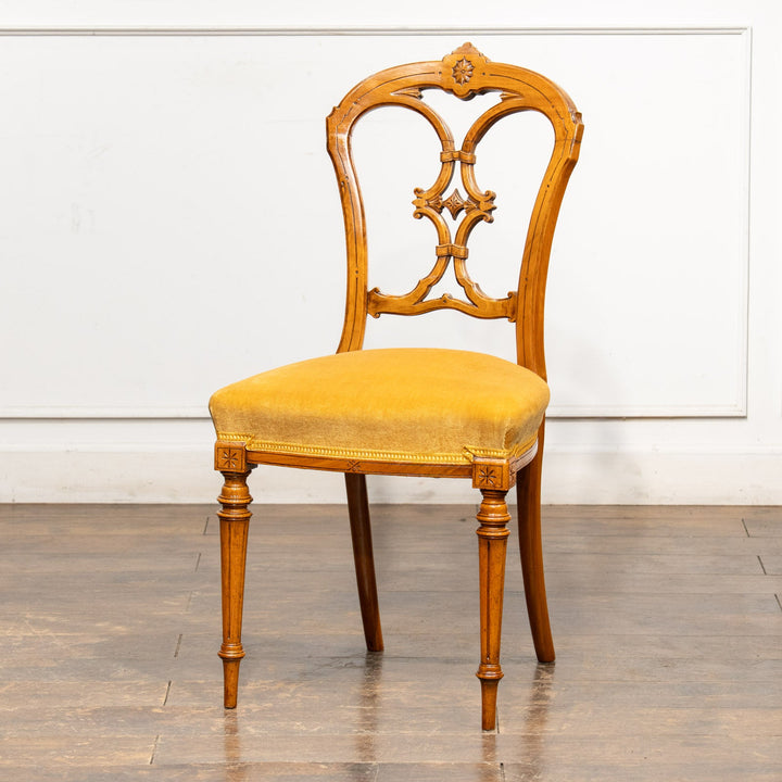 ウォールナット イエロー バルーンバックチェア /25L-2