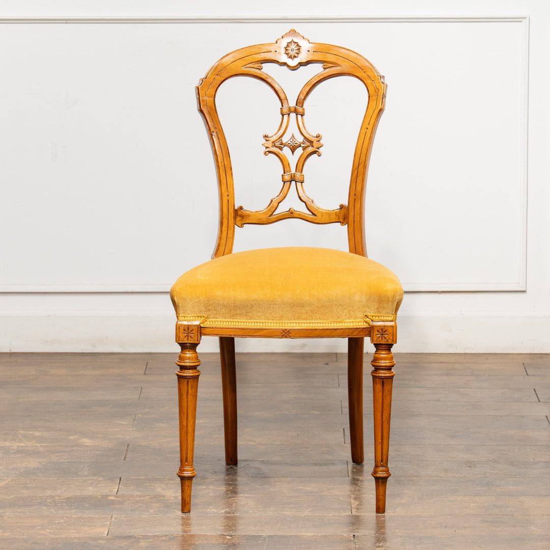 ウォールナット イエロー バルーンバックチェア /25L-2