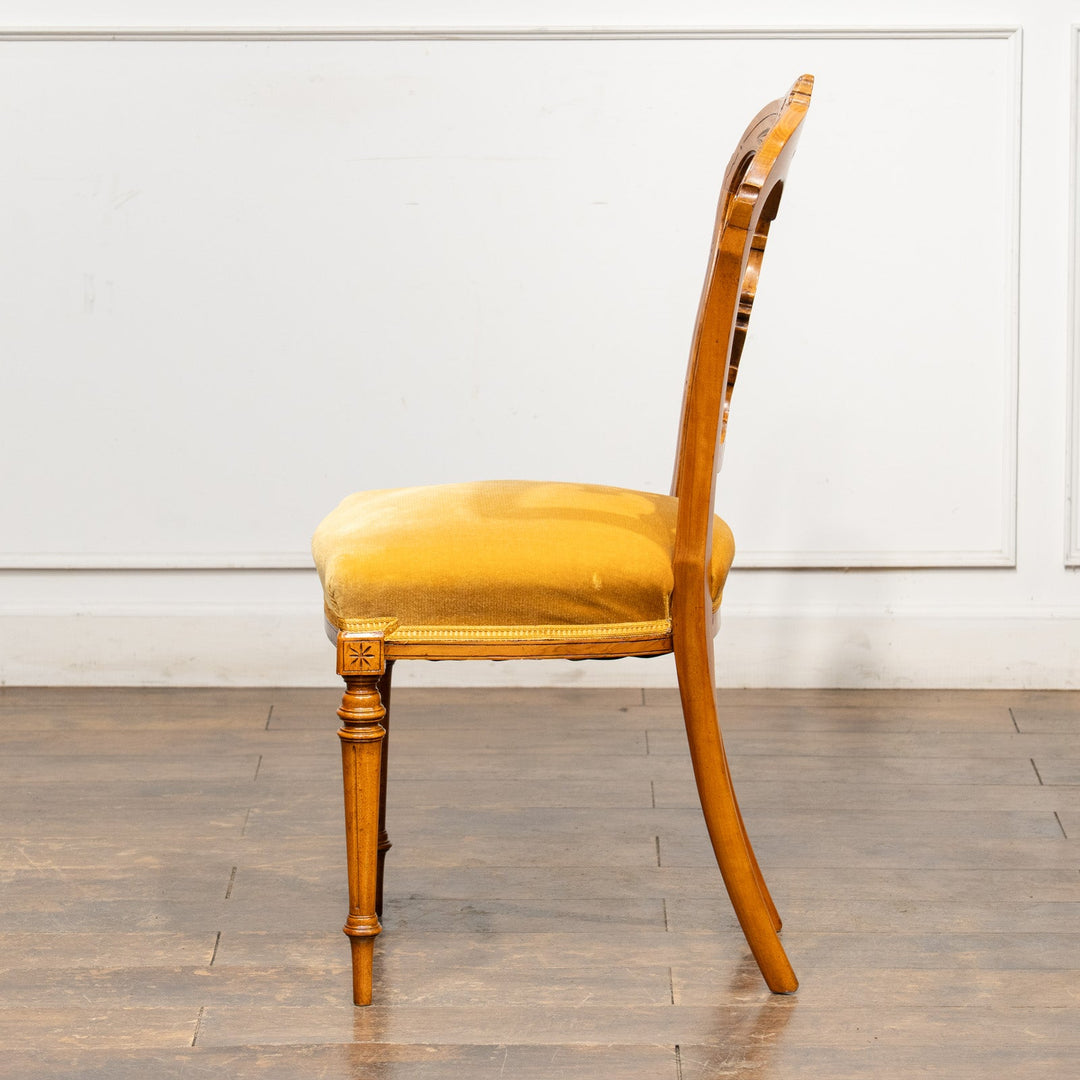 ウォールナット イエロー バルーンバックチェア /25L-2