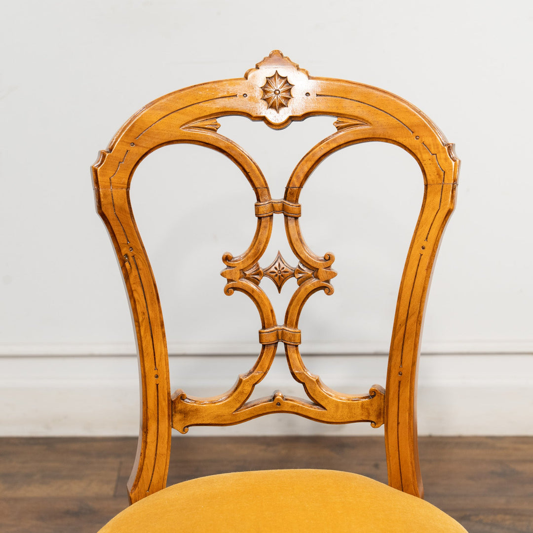 ウォールナット イエロー バルーンバックチェア /25L-2