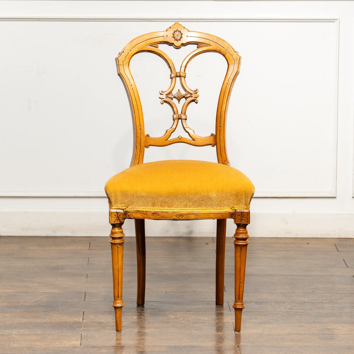 ウォールナット イエロー バルーンバックチェア /25L-3