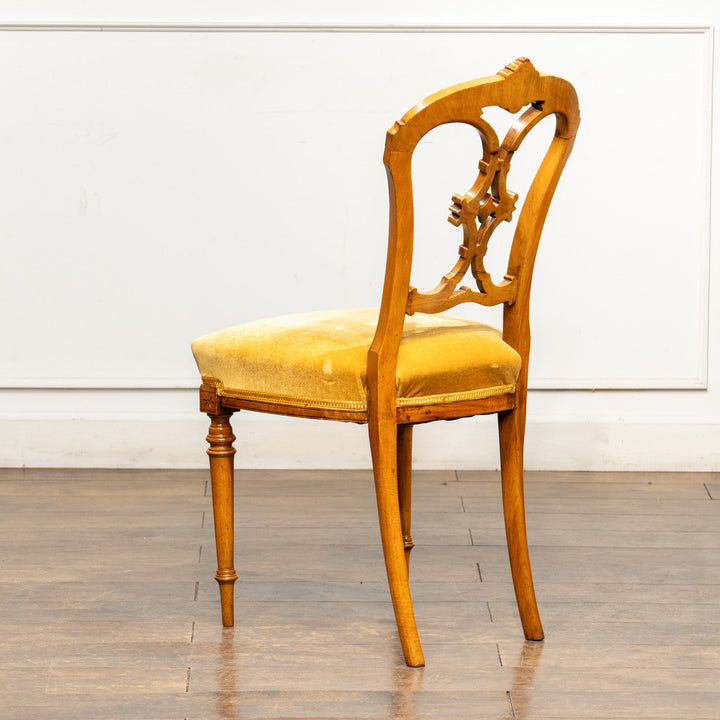 ウォールナット イエロー バルーンバックチェア /25L-3