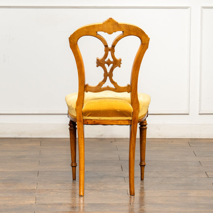 ウォールナット イエロー バルーンバックチェア /25L-3