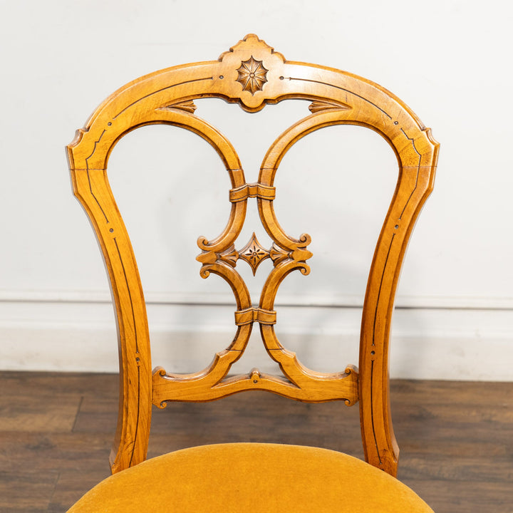 ウォールナット イエロー バルーンバックチェア /25L-3