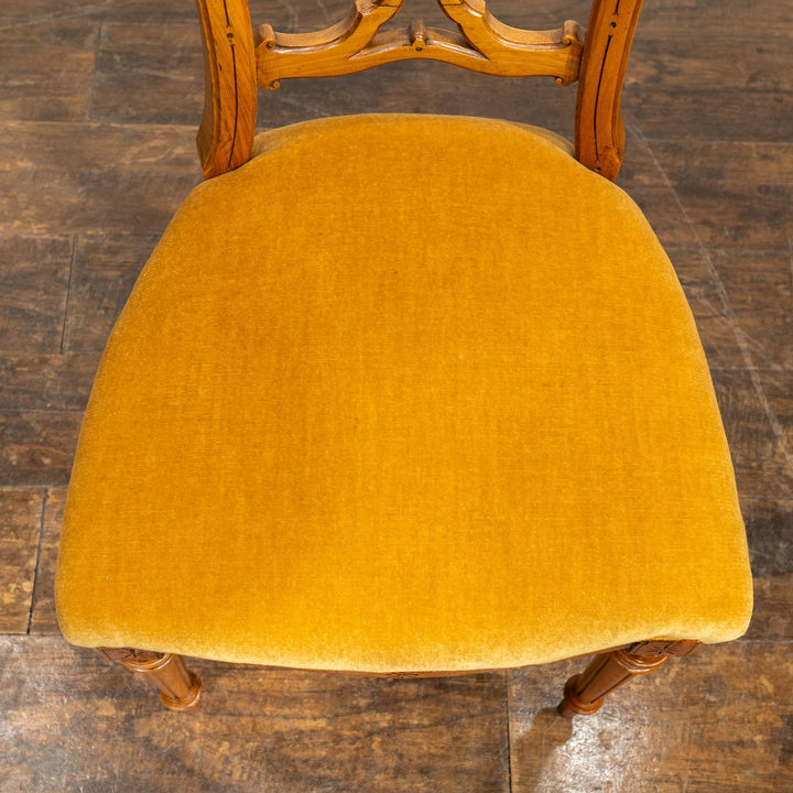 ウォールナット イエロー バルーンバックチェア /25L-3