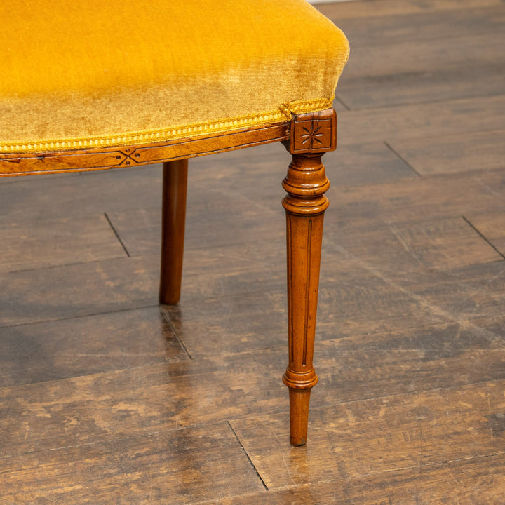 ウォールナット イエロー バルーンバックチェア /25L-3