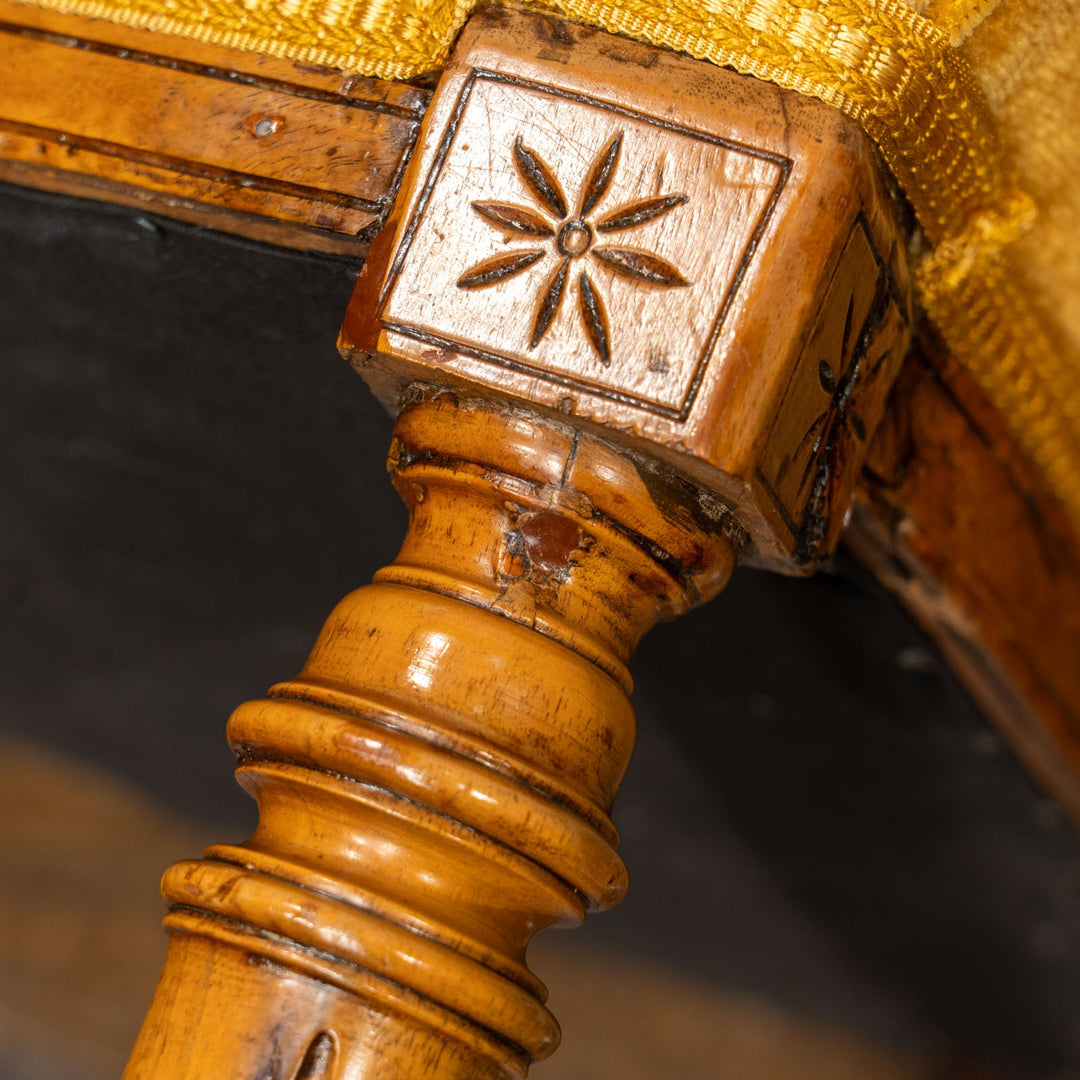 ウォールナット イエロー バルーンバックチェア /25L-3