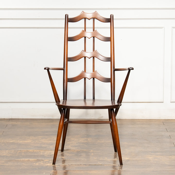 英国【ERCOL アーコール】背中をしっかり支えてくれる ラダーバックアームチェア No.496A オールドコロニアル /26A-1