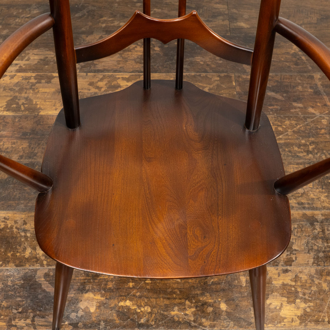 英国【ERCOL アーコール】背中をしっかり支えてくれる ラダーバックアームチェア No.496A オールドコロニアル /26A-1