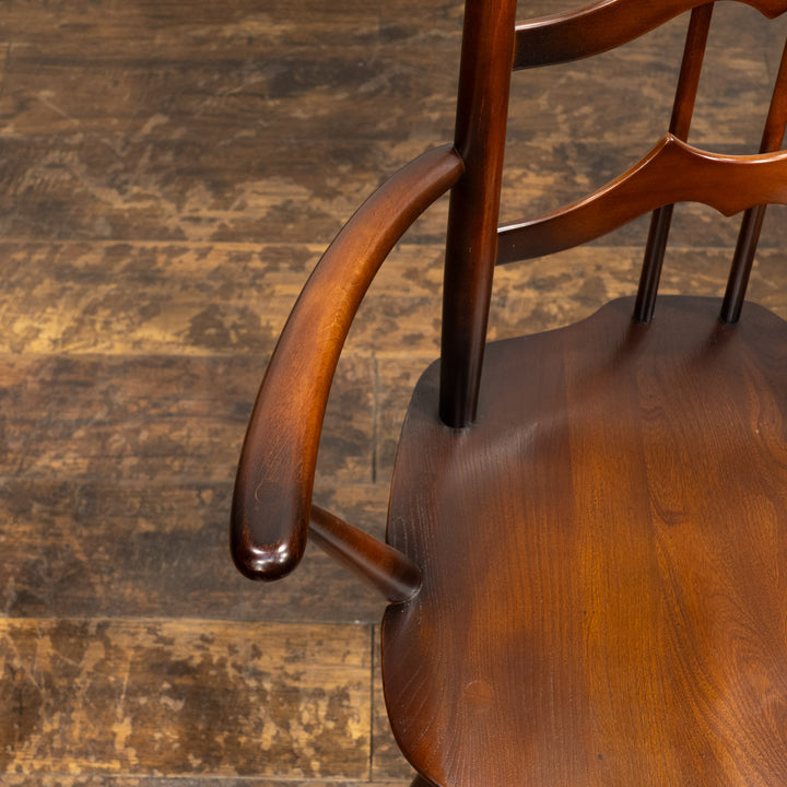 英国【ERCOL アーコール】背中をしっかり支えてくれる ラダーバックアームチェア No.496A オールドコロニアル /26A-1