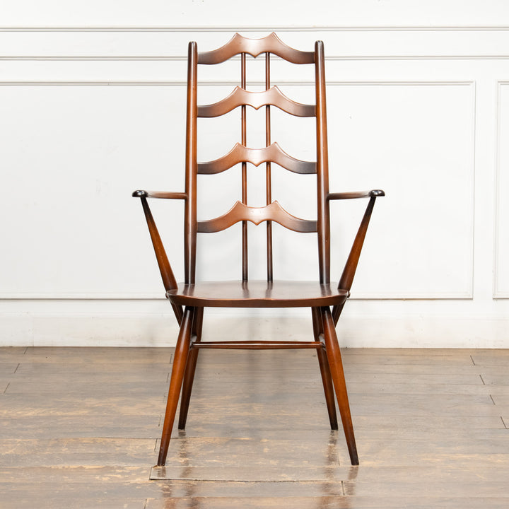 英国【ERCOL アーコール】背中をしっかり支えてくれる ラダーバックアームチェア No.496A オールドコロニアル /26A-2