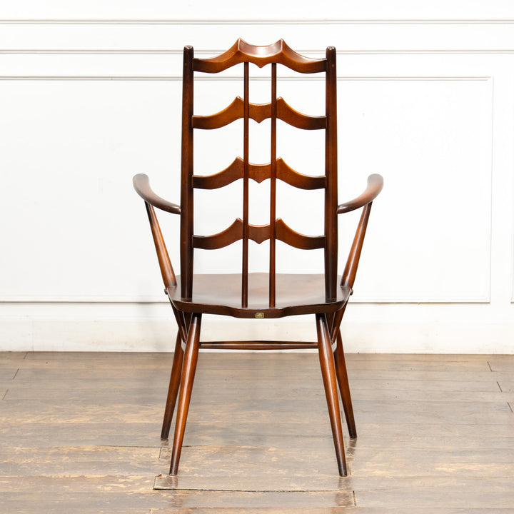 英国【ERCOL アーコール】背中をしっかり支えてくれる ラダーバックアームチェア No.496A オールドコロニアル /26A-2