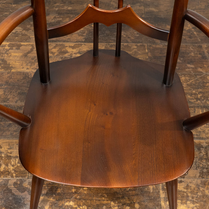 英国【ERCOL アーコール】背中をしっかり支えてくれる ラダーバックアームチェア No.496A オールドコロニアル /26A-2