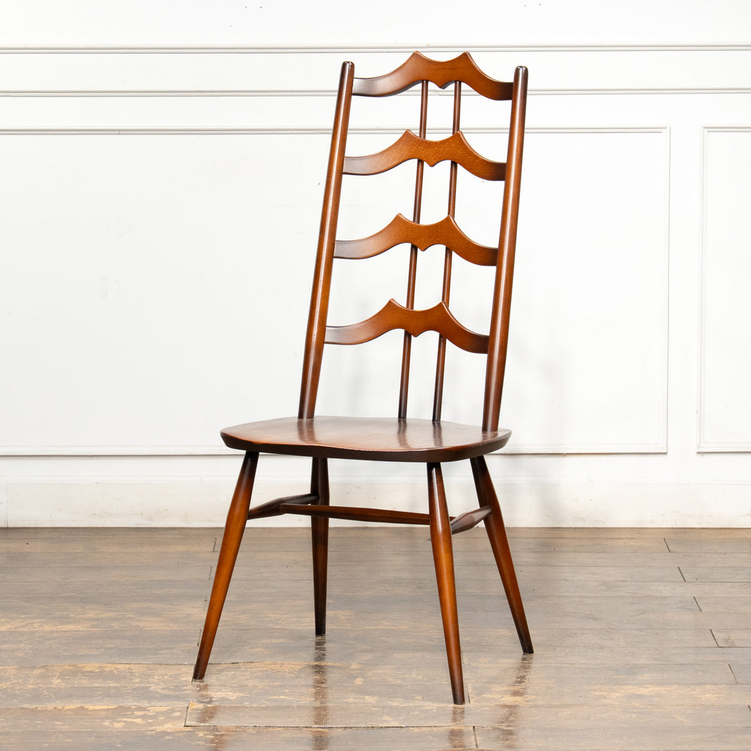 英国【ERCOL アーコール】背中をしっかり支えてくれる ラダーバックチェア No.496 オールドコロニアル /26A-1