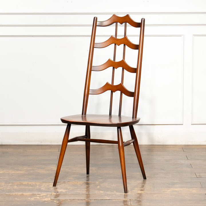英国【ERCOL アーコール】背中をしっかり支えてくれる ラダーバックチェア No.496 オールドコロニアル /26A-1