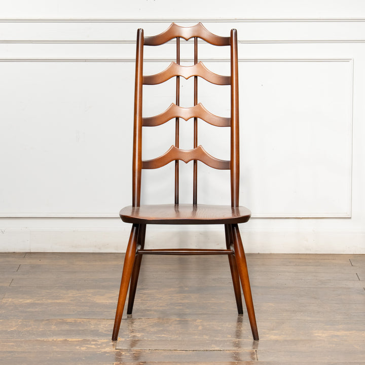 英国【ERCOL アーコール】背中をしっかり支えてくれる ラダーバックチェア No.496 オールドコロニアル /26A-1