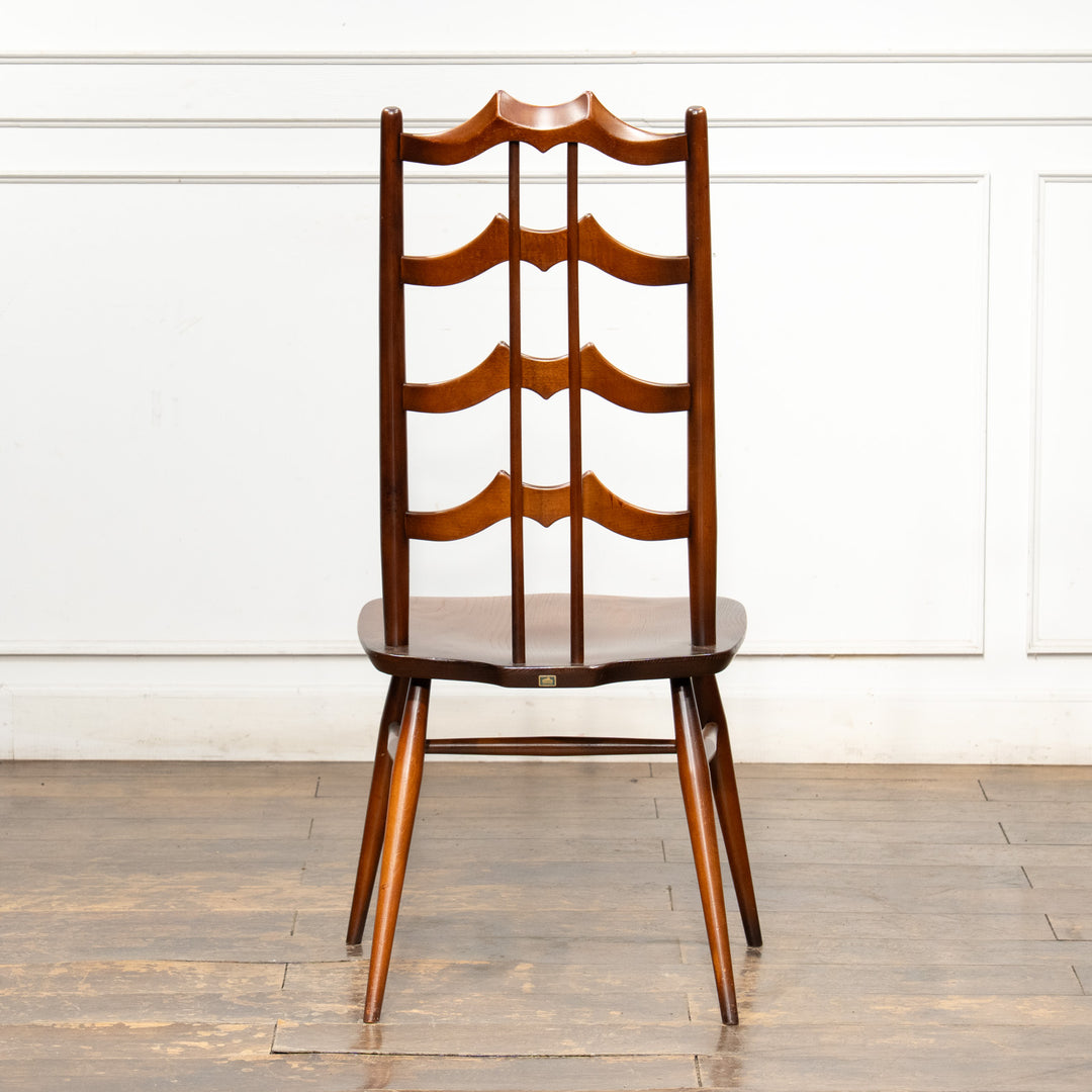 英国【ERCOL アーコール】背中をしっかり支えてくれる ラダーバックチェア No.496 オールドコロニアル /26A-1