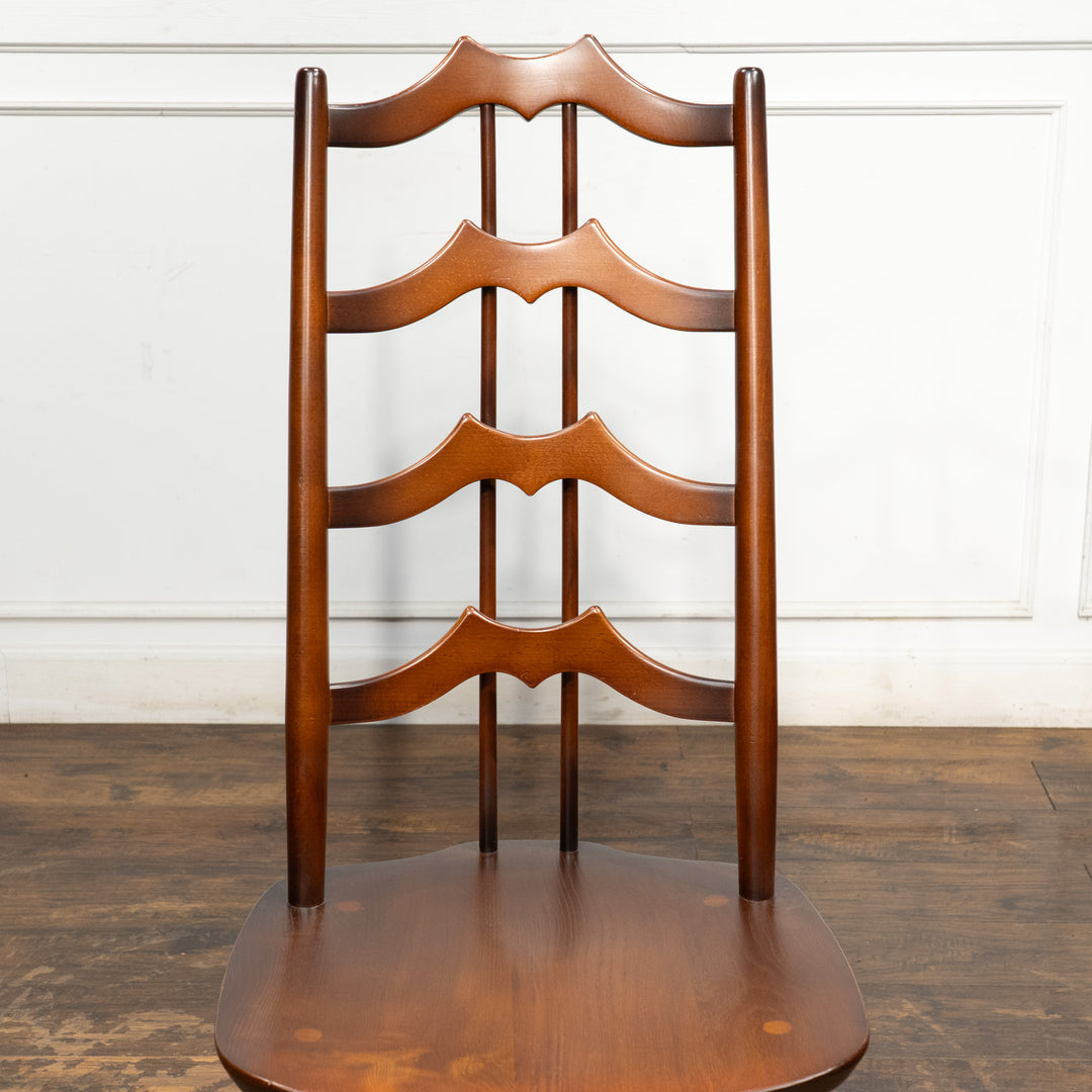 英国【ERCOL アーコール】背中をしっかり支えてくれる ラダーバックチェア No.496 オールドコロニアル /26A-1