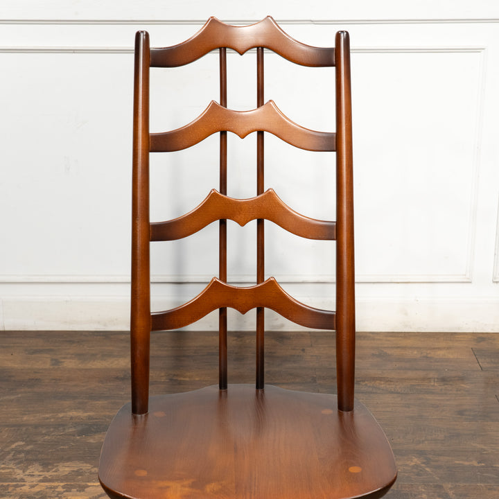 英国【ERCOL アーコール】背中をしっかり支えてくれる ラダーバックチェア No.496 オールドコロニアル /26A-1