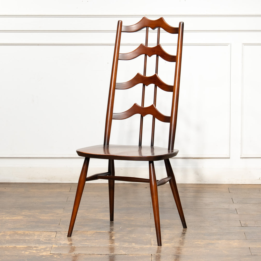 英国【ERCOL アーコール】背中をしっかり支えてくれる ラダーバックチェア No.496 オールドコロニアル /26A-2