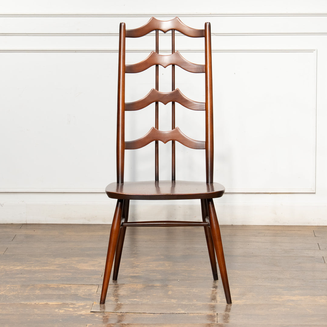 英国【ERCOL アーコール】背中をしっかり支えてくれる ラダーバックチェア No.496 オールドコロニアル /26A-2