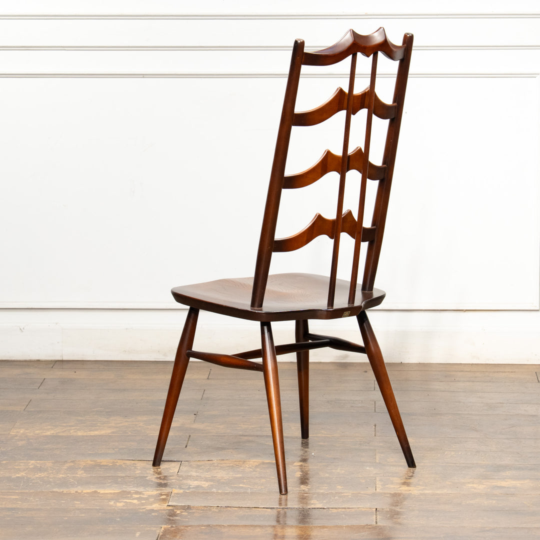 英国【ERCOL アーコール】背中をしっかり支えてくれる ラダーバックチェア No.496 オールドコロニアル /26A-2