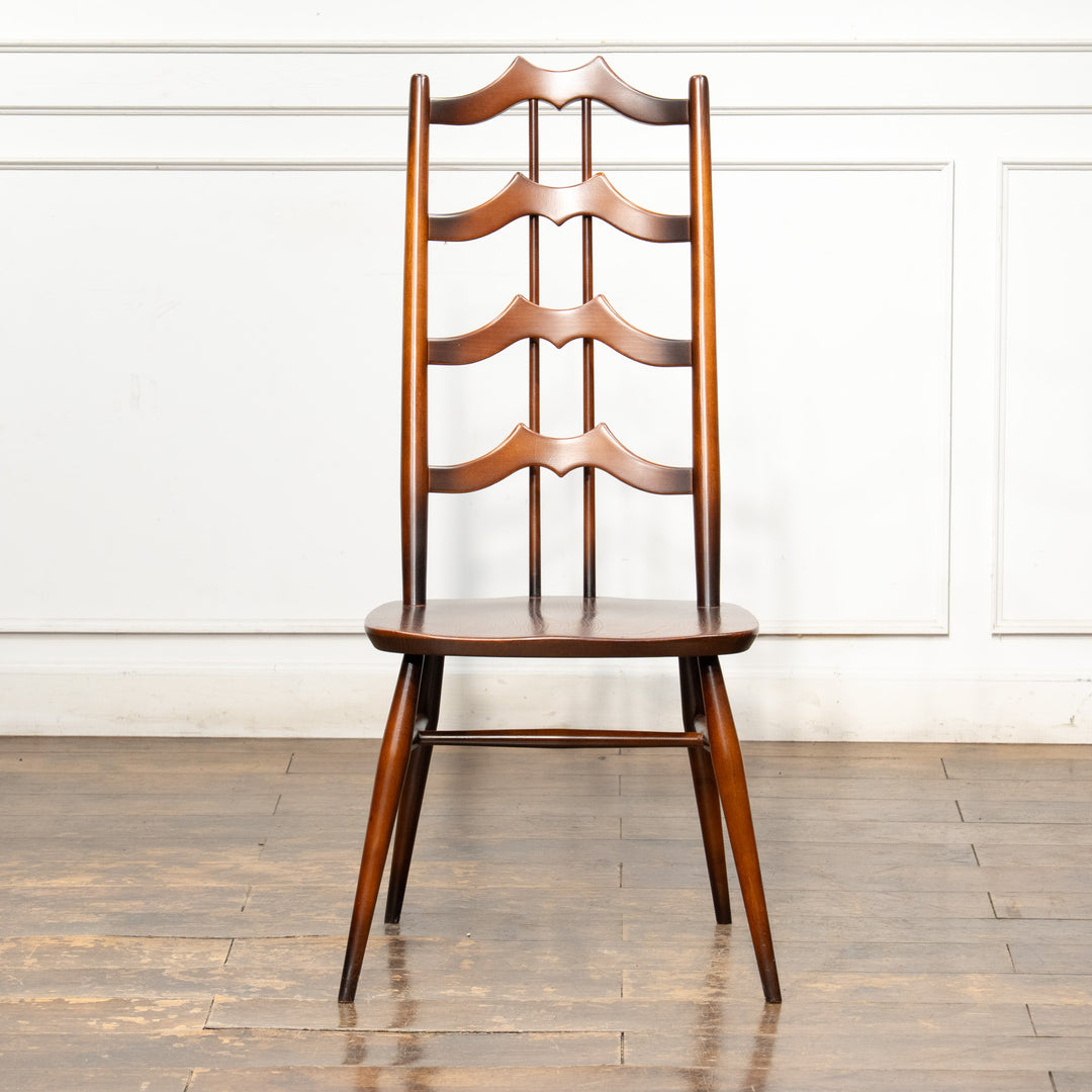 英国【ERCOL アーコール】背中をしっかり支えてくれる ラダーバックチェア No.496 オールドコロニアル /26A-3