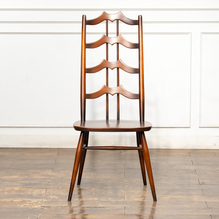 英国【ERCOL アーコール】背中をしっかり支えてくれる ラダーバックチェア No.496 オールドコロニアル /26A-3