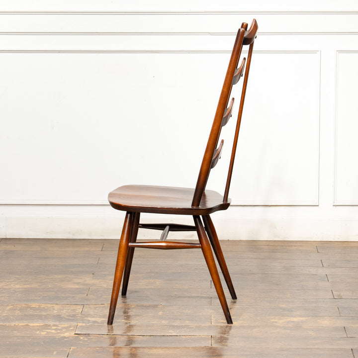 英国【ERCOL アーコール】背中をしっかり支えてくれる ラダーバックチェア No.496 オールドコロニアル /26A-3